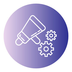 megaphone and gear setting