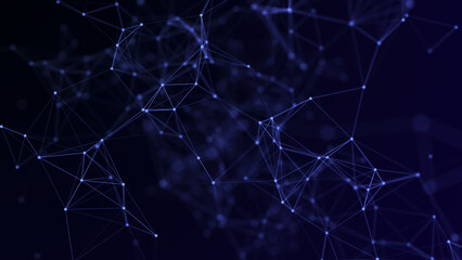 Abstract background with connecting dots and lines. Network connection structure. 3D rendering.