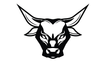bull's head on a white background. Vector illustration