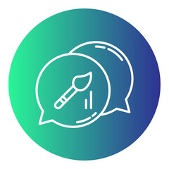 paint brush and chat bubble