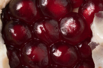 close up of red pomegranate harvested in peru