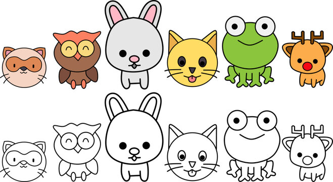 vector image of cute animal icon.