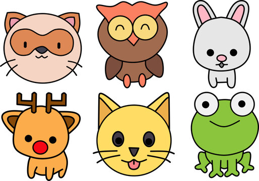 vector image of cute animal icon.