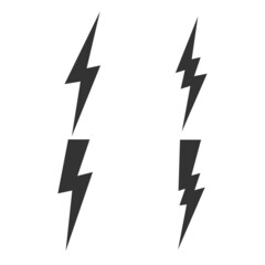 Bolt lightning icon. Thunder flash symbol set. Sign storm vector.