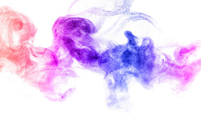 rainbow-colored dust powder explosion.	
