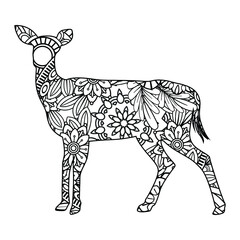 Mandala Deer coloring page for kids