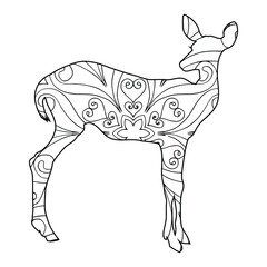 Mandala Deer coloring page for kids