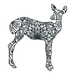 Mandala Deer coloring page for kids