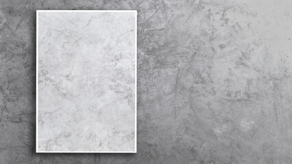 Frame marble stone on rough wall cement studio backdrop well editing montage display products and text present on free space concrete pattern background