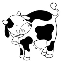 Cute cow black and white