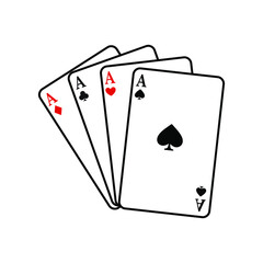 Playing cards vector icon. poker illustration sign. casino symbol. gambling logo.