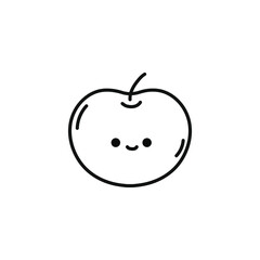 Cute apple doodle vector illustration