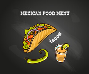 Mexican food vector illustration.