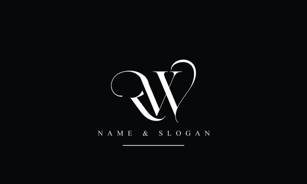 RW, WR, R, W abstract letters logo monogram