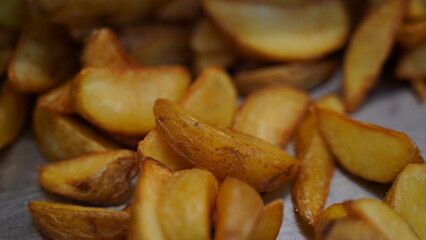 Yellow Apple Fries Close Up