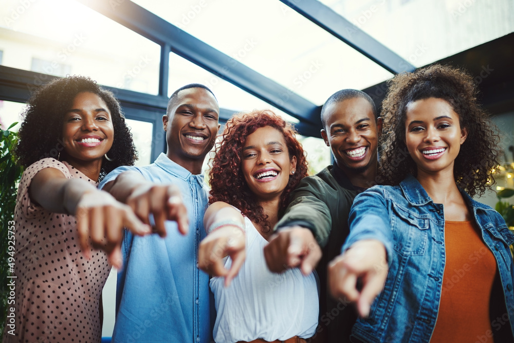 Canvas Prints friendship is always the answer. cropped shot of a group of close friends standing together in a res