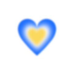 blue and yellow heart for Ukraine