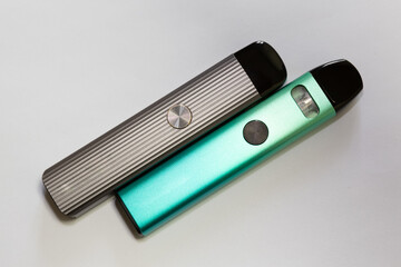 New system electronic cigarettes. Vape pod system or pod mod. Small and lightweight nicotine vapor...