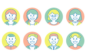 いろいろな顔のアイコン2　ポップ