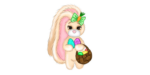 Obraz premium girl with easter eggs