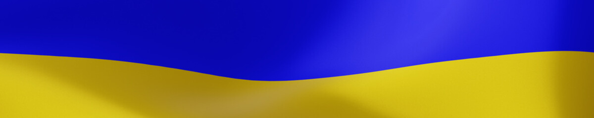 State flag of Ukraine fluttering in the wind. 3d render