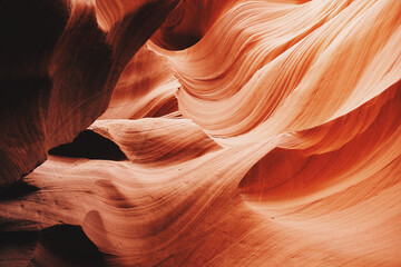 Closeup shot of lower antelope canyon