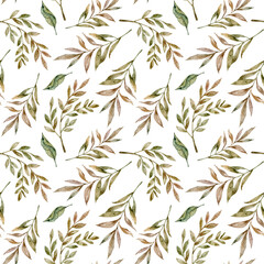 Bohemian blush beige watercolor floral seamless pattern on white background for fabric, scrapbook paper, textile, sublimation, print, wrapping paper. Floral wreath, bouquets and arrangements.