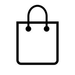 Simple shopping bag icon. Vector.