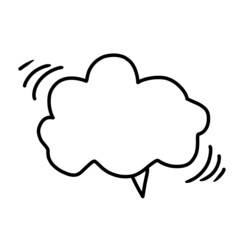 Doodle bubble illustration. Frame for comics or chat set. Black line collection on White background. 