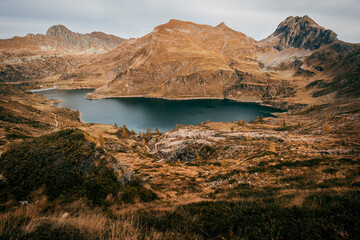 autumn mountain landscape by the lake