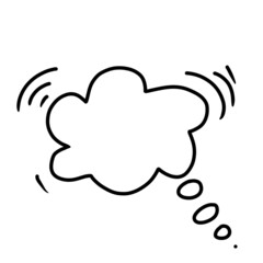 Doodle bubble illustration. Frame for comics or chat set. Black line collection on White background. 