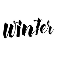 Winter. Vector lettering.Hand drawn  lettering.
