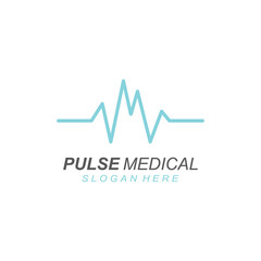 Pulse line or medical wave. Vector logo design concept illustration template