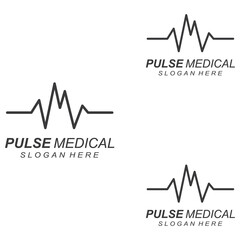 Pulse line or medical wave. Vector logo design concept illustration template