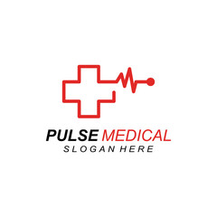 Obraz premium Pulse line or medical wave. Vector logo design concept illustration template