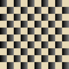 Geometric figures with a checkered pattern in black and brown