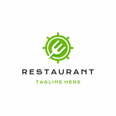 Gear and Fork for Restaurant logo design