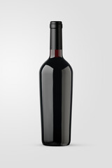 A bottle of red wine isolated on a neutral background for mockup presentation projects. - 494935117