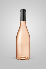 A bottle of rosé wine isolated on a neutral background for mockup presentation projects. - 494935120