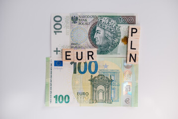 Banknoty Euro, polskie, dolary