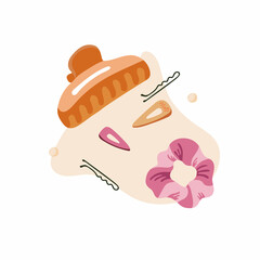 Tools and accessories for hairdresser, stylist or hair salon. Hand drawn illustration