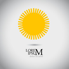Simple sun. Flat design. Vector illustration