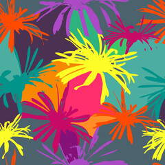 Floral vector seamless pattern . Botanical endless background for textile, fabric, packaging, apparel.