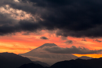 Obraz premium 富士山と夕焼け