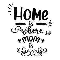 Mother's day typography SVG Home is where mom is