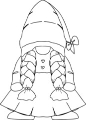 Gnome summer cute cartoon illustration vector hand drawn