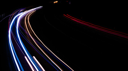 lights of cars with night. long exposure