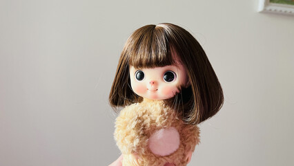 Closeup shot of a cute girl doll toy