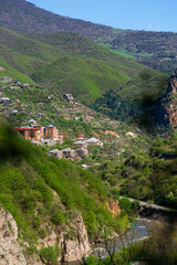 Fototapeta na wymiar Beautiful mountain landscape with Tumanyan town and surroundings, Armenia.