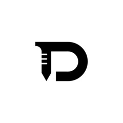 Letter D Logo Design Vector with a nail. Good for Real Estate, Construction, Apartment, Building, House and Architecture.